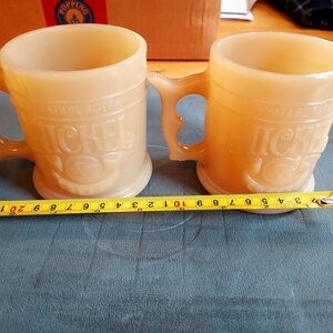 Vintage 80s Whataburger Nickel Coffee Mug Slag Milk Glass